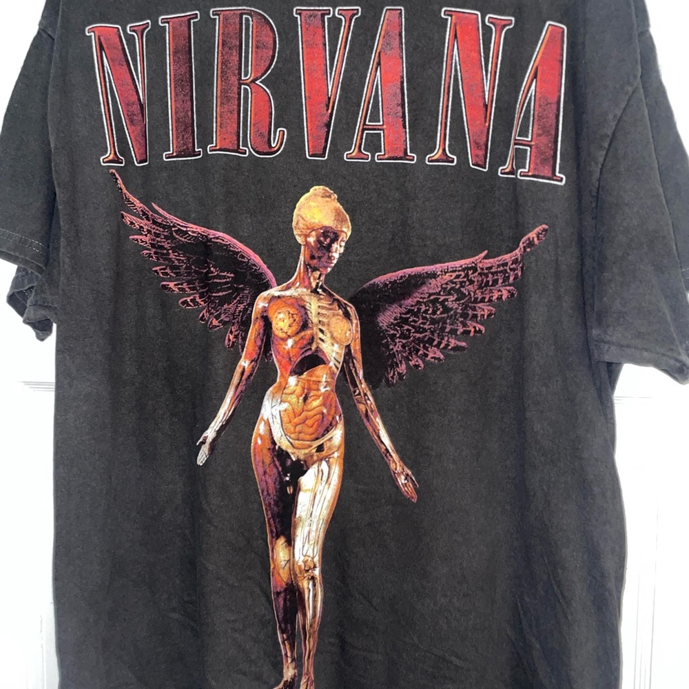 NIRVANA Black Tee with Red Accents - Picture 2 of 4
